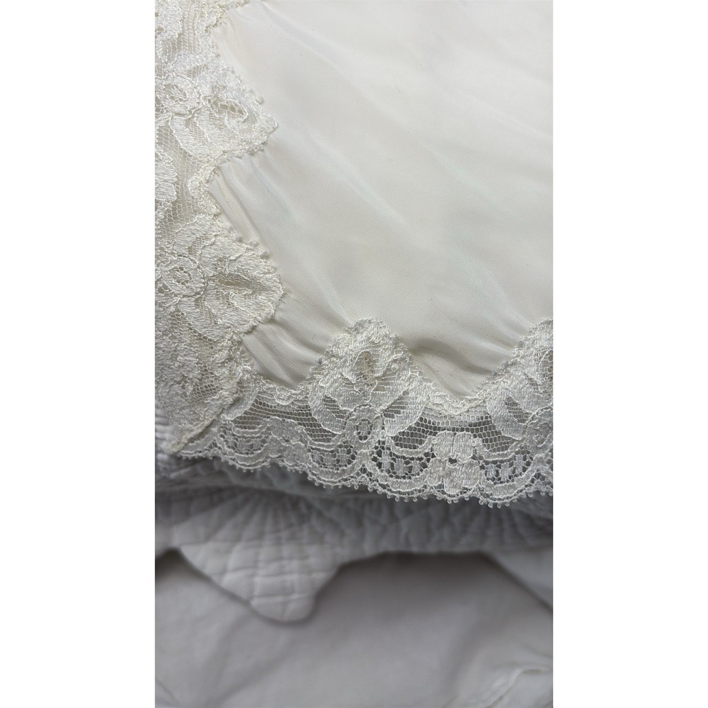 Vintage Wonder Maid Ivory Lace Slip Chemise Nightgown Fine Lingerie Size 34 - Picture 8 of 16